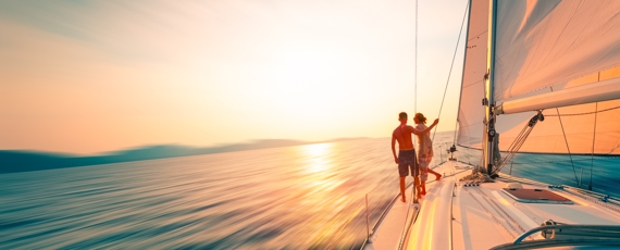 Couple on Yacht Sunset